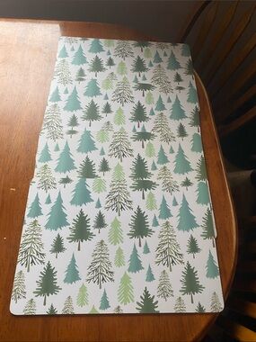 Forest Print Placemats - Green and Teal Tree Design (Set)